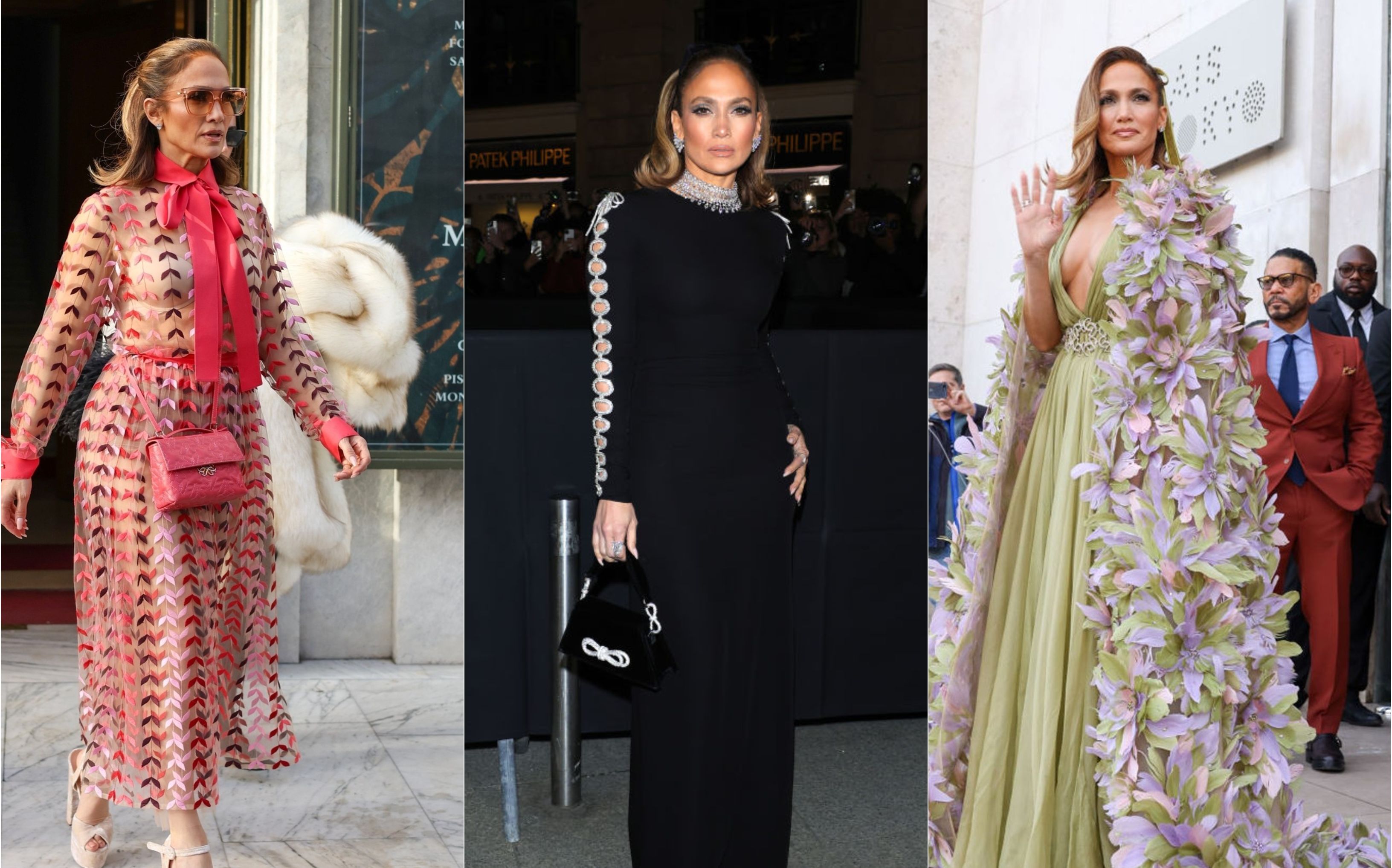 Jennifer Lopez, trei look-uri de divă absolută &icirc;ntr-o sigură zi! E vedeta incontestabilă de la Paris Fashion Week